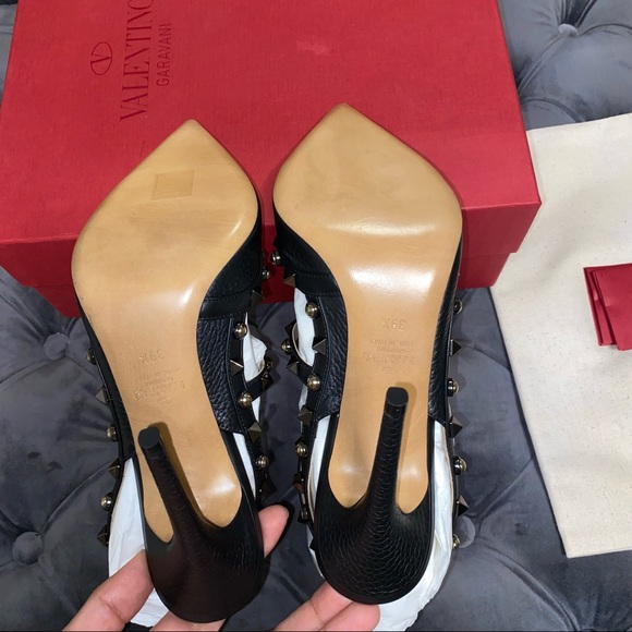 New Size 39.5 Valentino Garavani Rockstud Black Leather Pumps - Picture 8 of 10